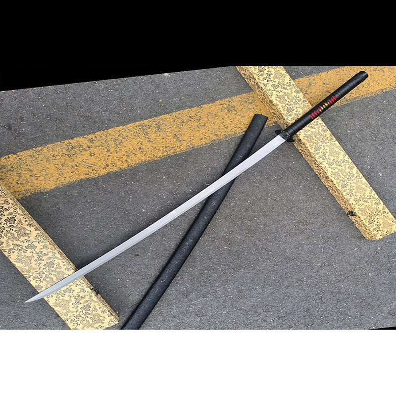 编号 1308 白刃 黑刀鞘 苗刀